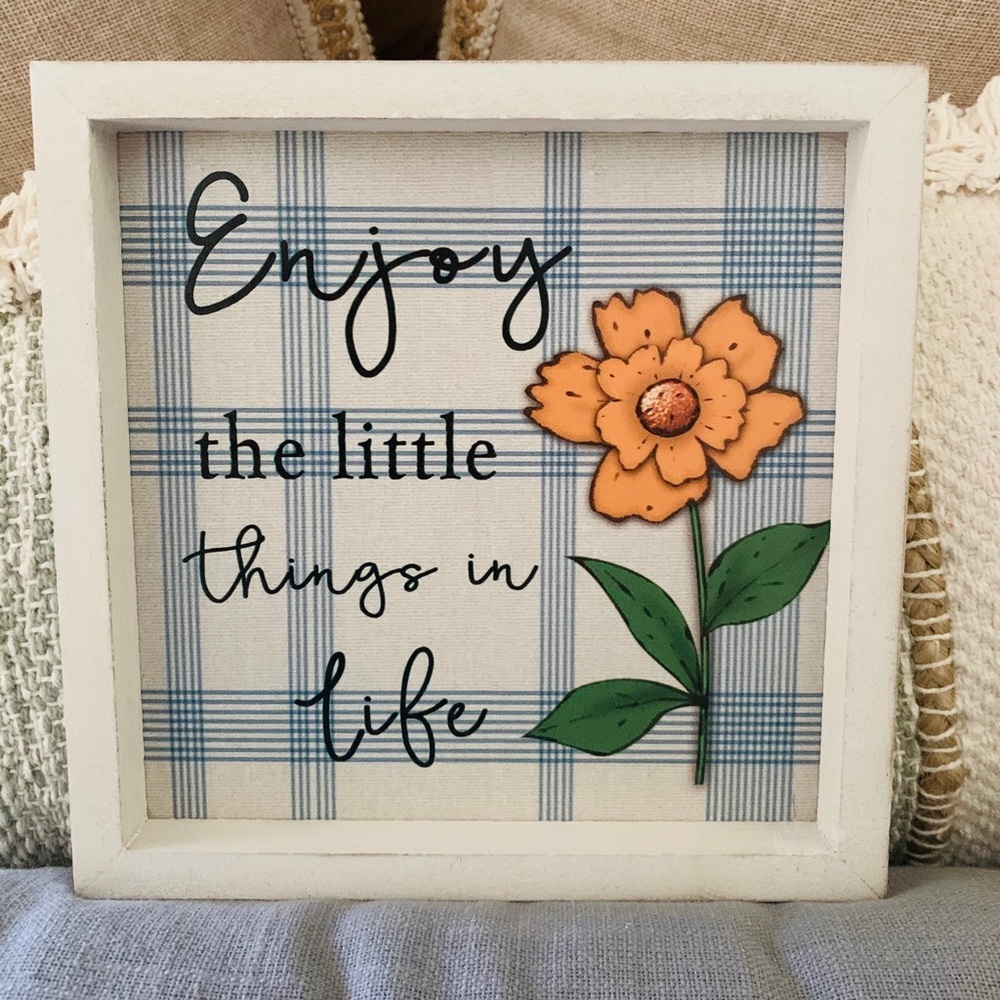 Enjoy The Little Things Framed Plaque- NWOT - Picture 6 of 6